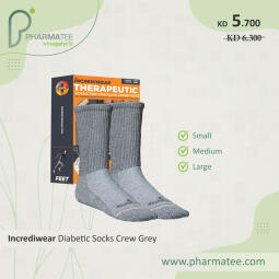 Incrediwear Diabetic Socks Crew Grey