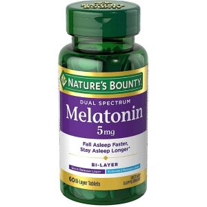 Nature'S Bounty Dual Bi-Layer Melatonin 5mg 60 Tablets