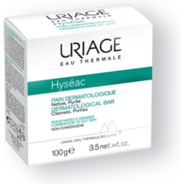 Uriage-Hyseac-Pain-Soap-100G.png Uriage Hyseac Dermatological Pain Soap 100G - Image 1