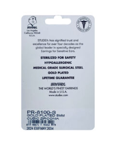 Studex Gold Plated Cubic Zirconia PR-8100-S