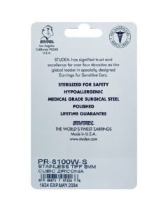 Studex Stainless Tiff Cubic Zirconia PR-8100W-S