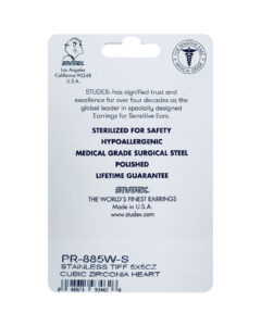 Studex Stainless Tiff Cubic Zirconia Heart PR-885W-S