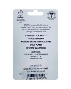 Studex Gold Plated Tiff Princess Cut PR-6400-S