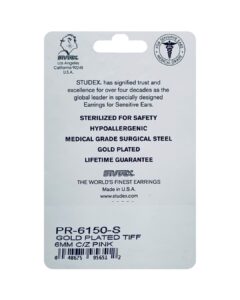 Studex Gold Plated Tiff Pink PR-6150-S