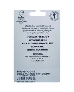 Studex Gold Plated Tiff Princess Cut PR-8400-S