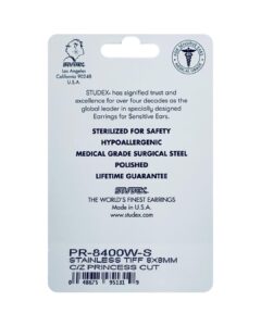 Studex Stainless Tiff Princess Cut PR-8400W-S