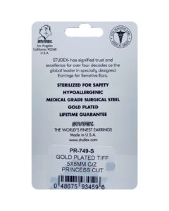 Studex Gold Plated Tiff Princess Cut PR-749-S