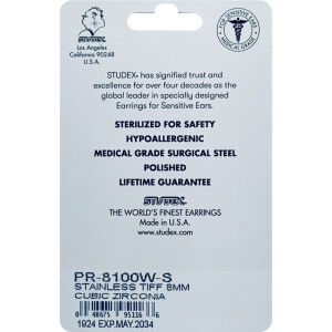 Studex Stainless Tiff Cubic Zirconia PR-8100W-S