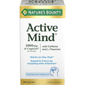 Nature's Bounty Active Mind Cognizin Caffeine with L-theanine 1000mg, 60Caplets