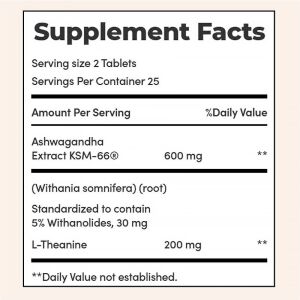 Nature's Bounty Anxiety and Stress Relief Ashwagandha KSM-66, 50 Tablets