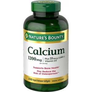 Nature's Bounty Calcium Plus Vitamin D3 1200mg, 220 Softgels